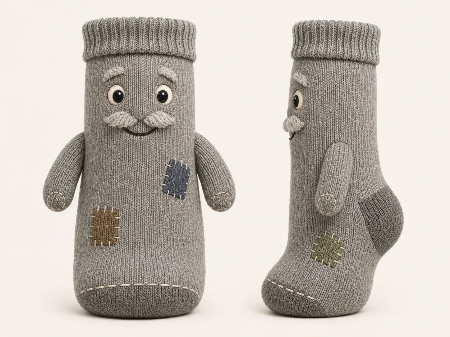 Grand Wool — An old grey wool sock who gives confusion company before he gives it an explanation.